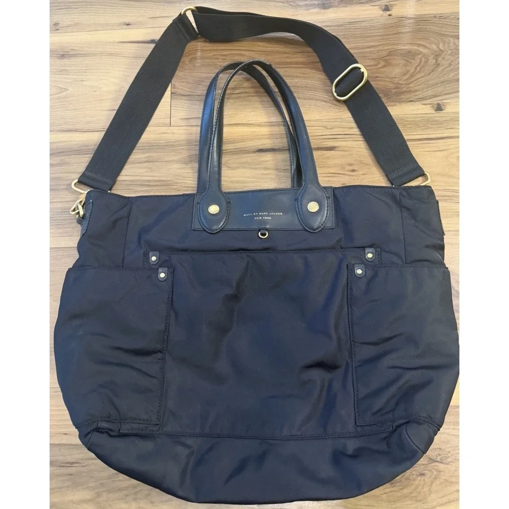 Marc By Marc Jacobs Black Nylon Diaper Bag Tote Crossbody Baby Bag Large